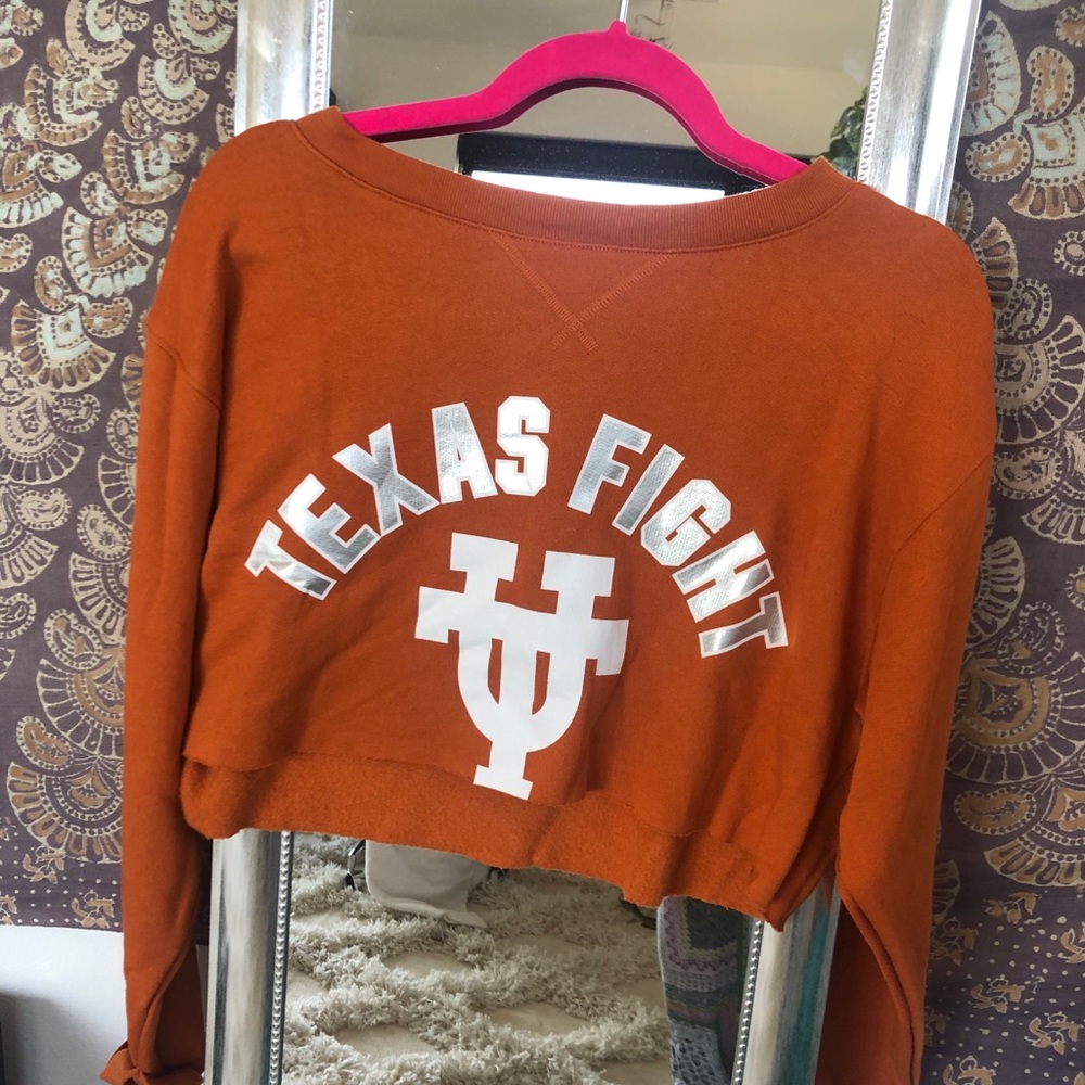 NWT University of Texas Cropped Sweater